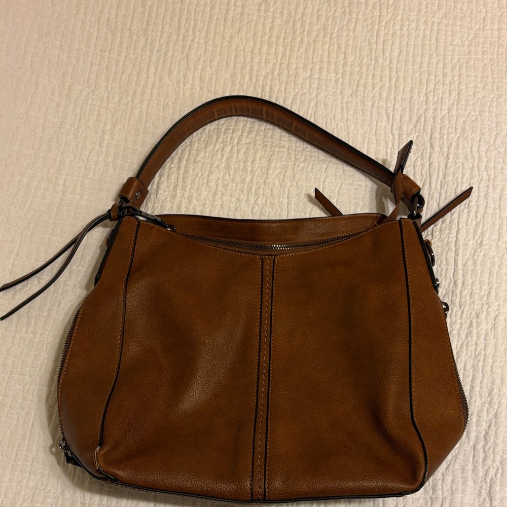 Realer Women's Brown Faux Leather Hobo Shoulder Bag